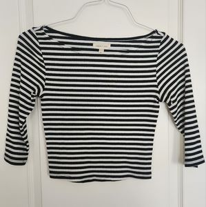 Silence + Noise Urban Outfitters Black and White Striped Crop Top Size XS
